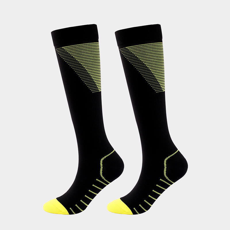 Chaussettes de compression à rayures en forme de V (5 paires)