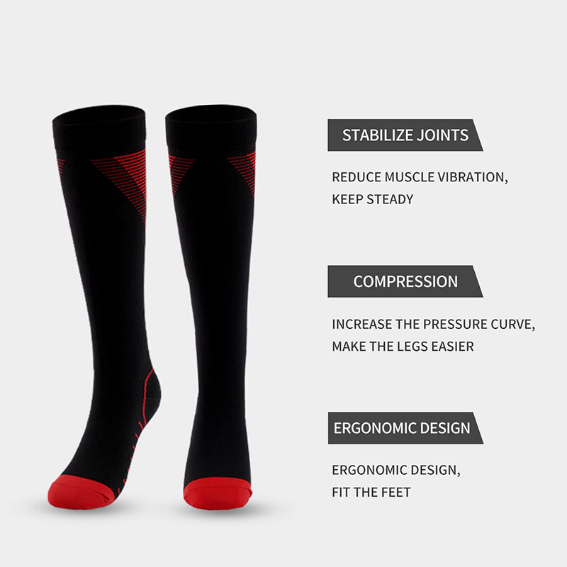 Chaussettes de compression à rayures en forme de V (5 paires)