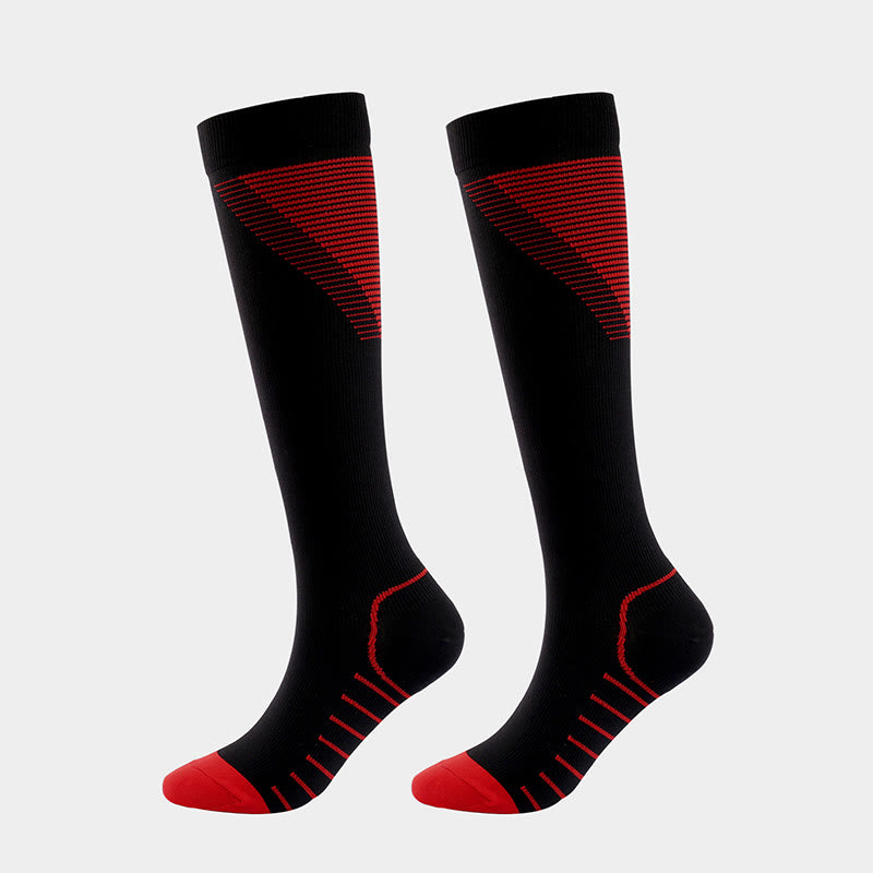 Chaussettes de compression à rayures en forme de V (5 paires)