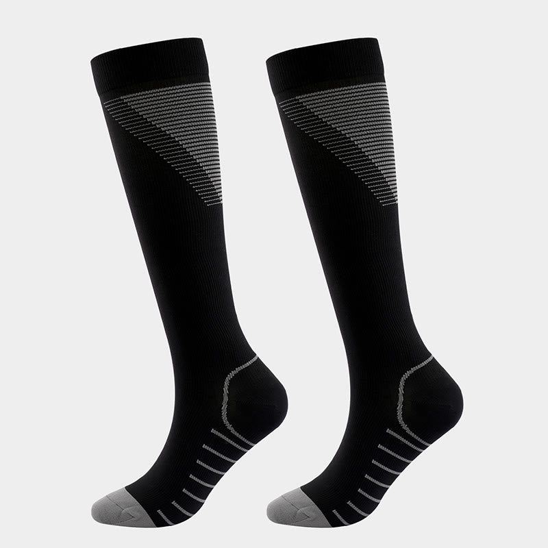 Chaussettes de compression à rayures en forme de V (5 paires)