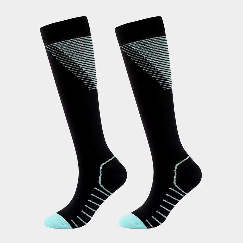 Chaussettes de compression à rayures en forme de V (5 paires)