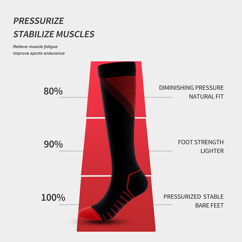 Chaussettes de compression à rayures en forme de V (5 paires)