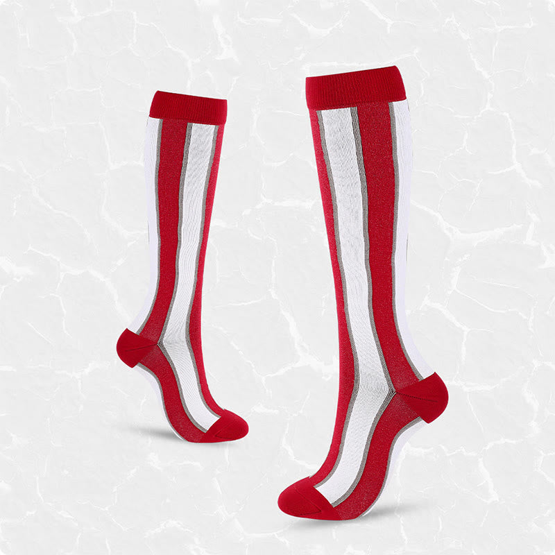 Chaussettes de compression à rayures larges (4 paires)