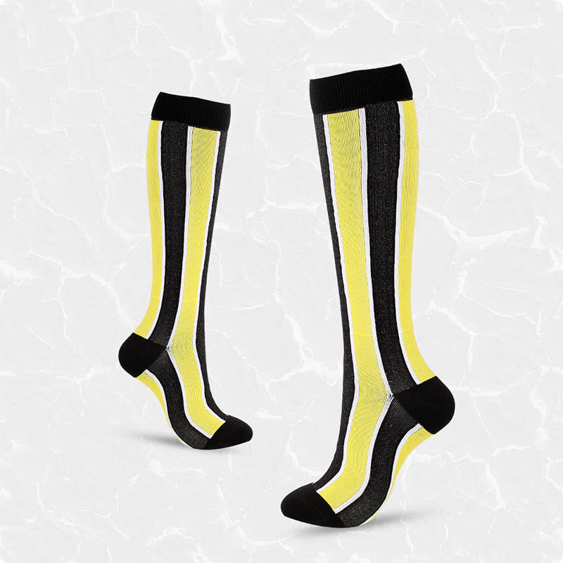 Chaussettes de compression à rayures larges (4 paires)