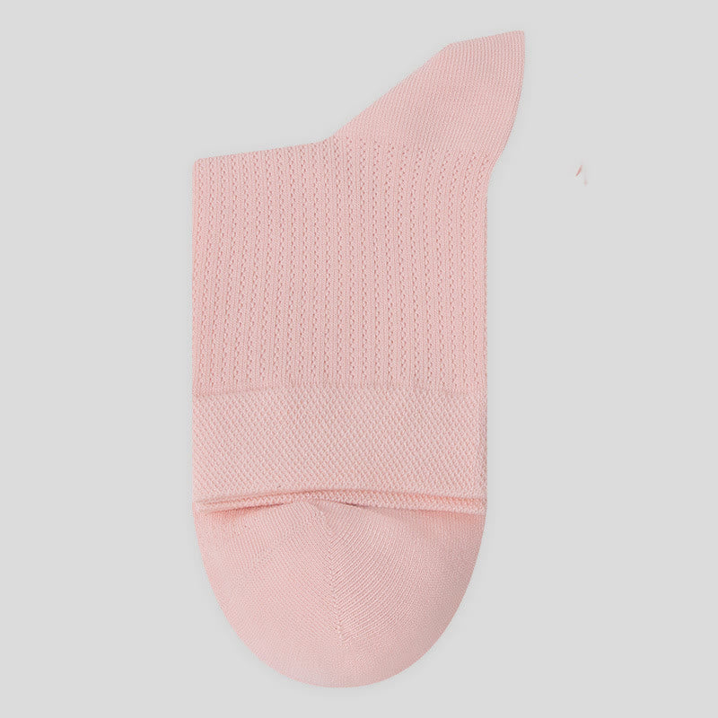 Chaussettes mi-mollet en maille de coton de couleur unie (7 paires)