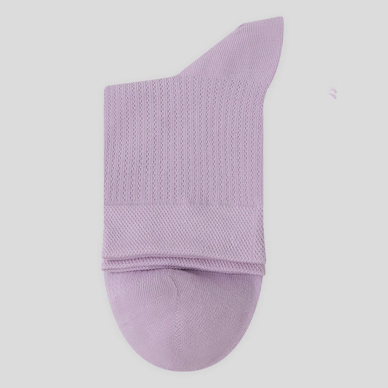 Chaussettes mi-mollet en maille de coton de couleur unie (7 paires)