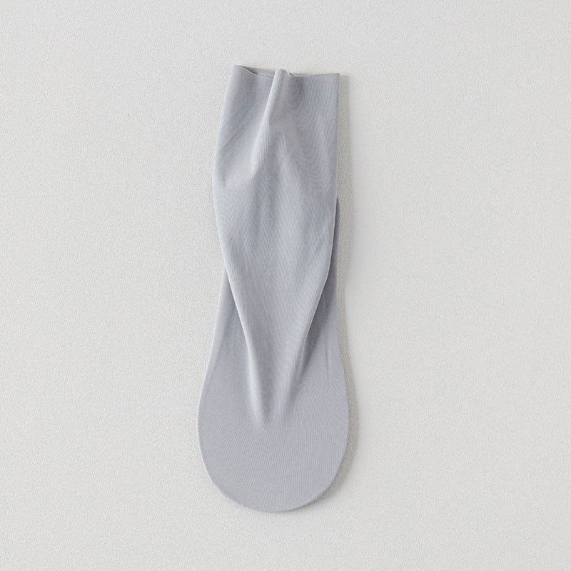Chaussettes longues en soie glacée de couleur unie, grande taille (6 paires)