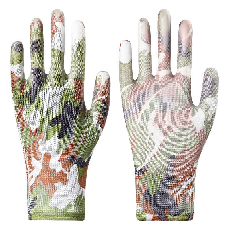 Gants de jardinage résistants à l'abrasion et à imprimé floral (12 paires) - Vert - Taille unique - image 5