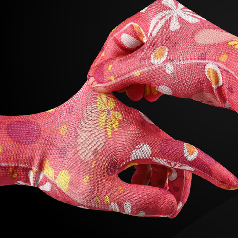 Gants de jardinage imprimés en tricot de nylon (12 paires) - image 3