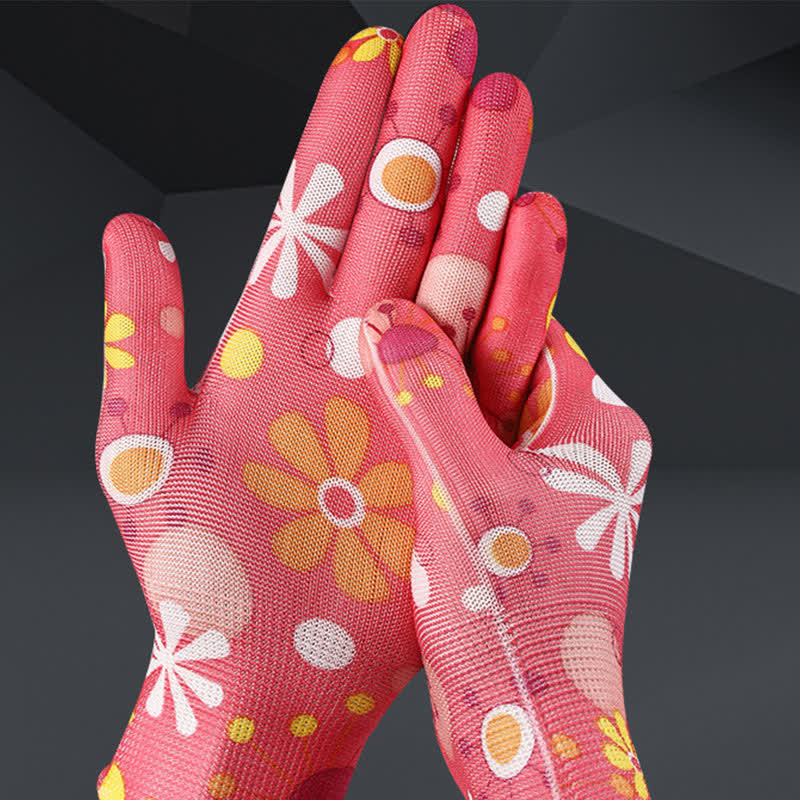 Gants de jardinage imprimés en tricot de nylon (12 paires) - image 1