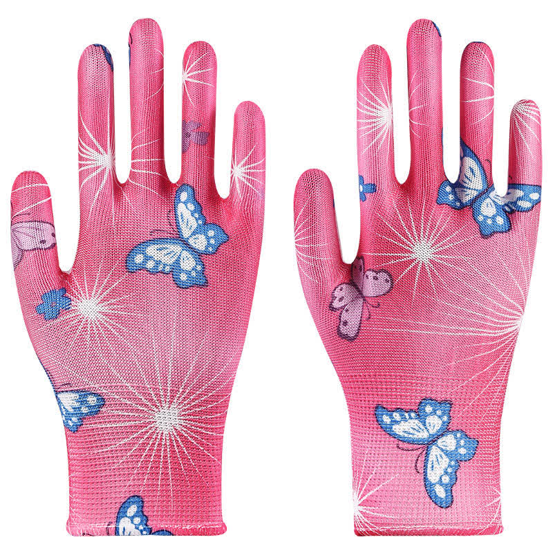 Gants de jardinage imprimés en tricot de nylon (12 paires) - Rose - Taille unique - image 12