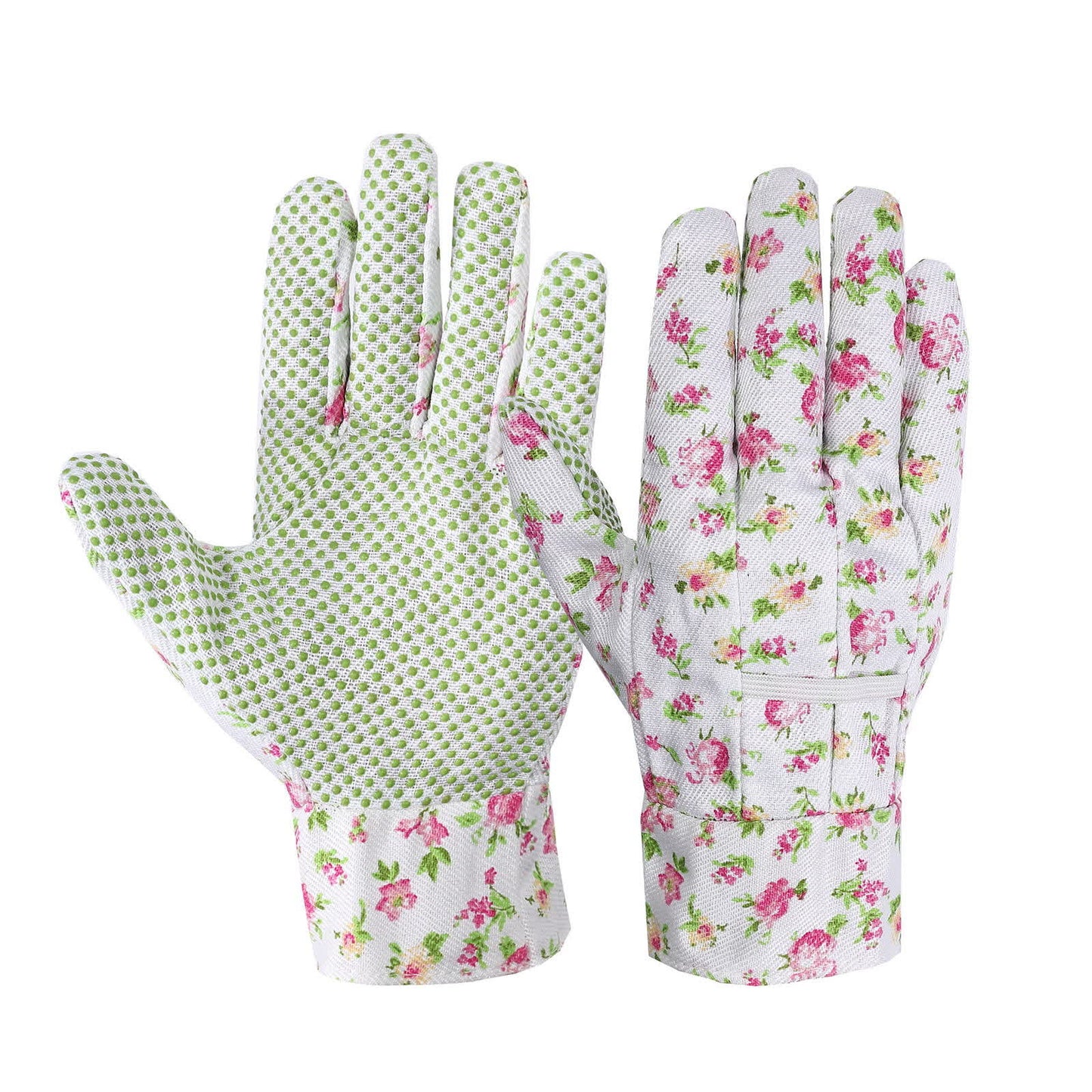 Gants de jardinage élégants à imprimé floral (3 paires) - Rose - Taille unique - image 1