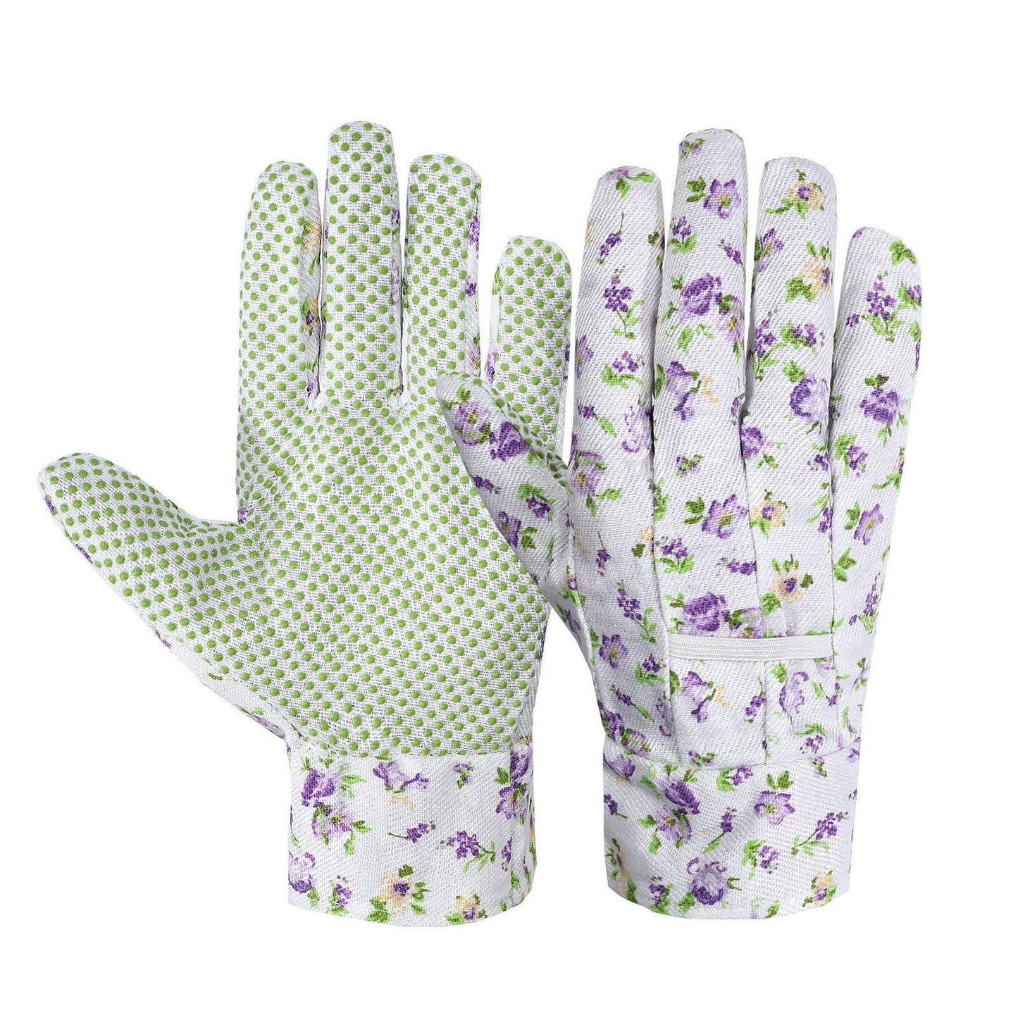 Gants de jardinage élégants à imprimé floral (3 paires) - Violet - Taille unique - image 2