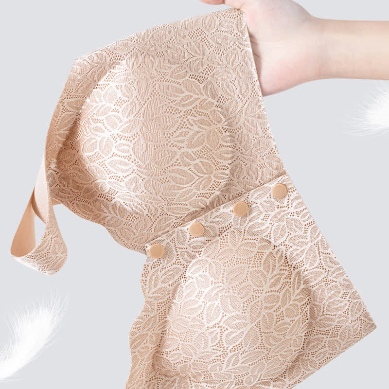 Soutien-gorge sans armatures à fermeture frontale en jacquard