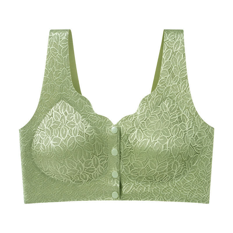 Soutien-gorge sans armatures à fermeture frontale en jacquard