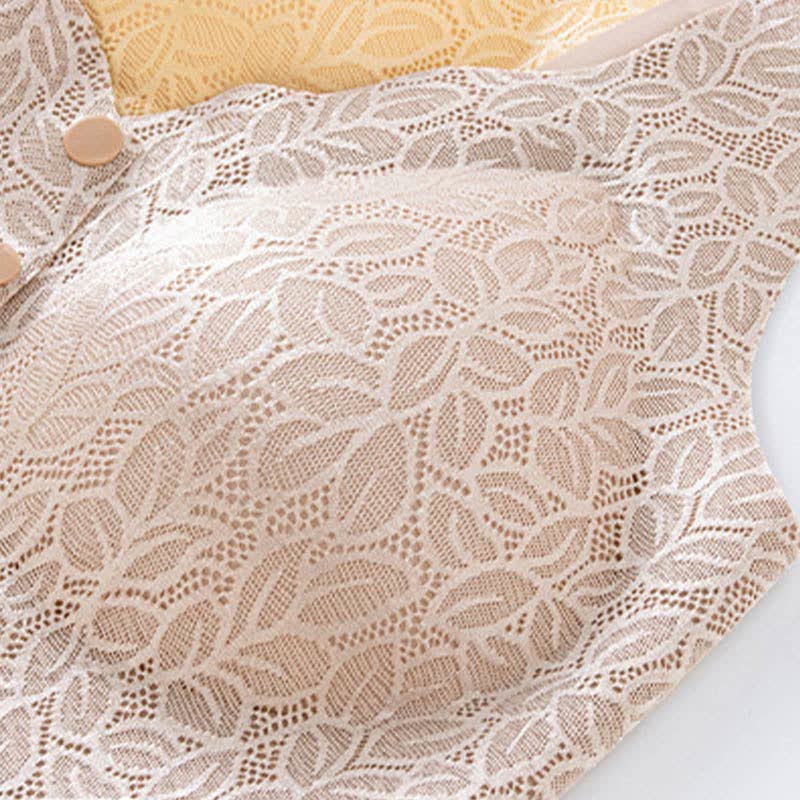 Soutien-gorge sans armatures à fermeture frontale en jacquard
