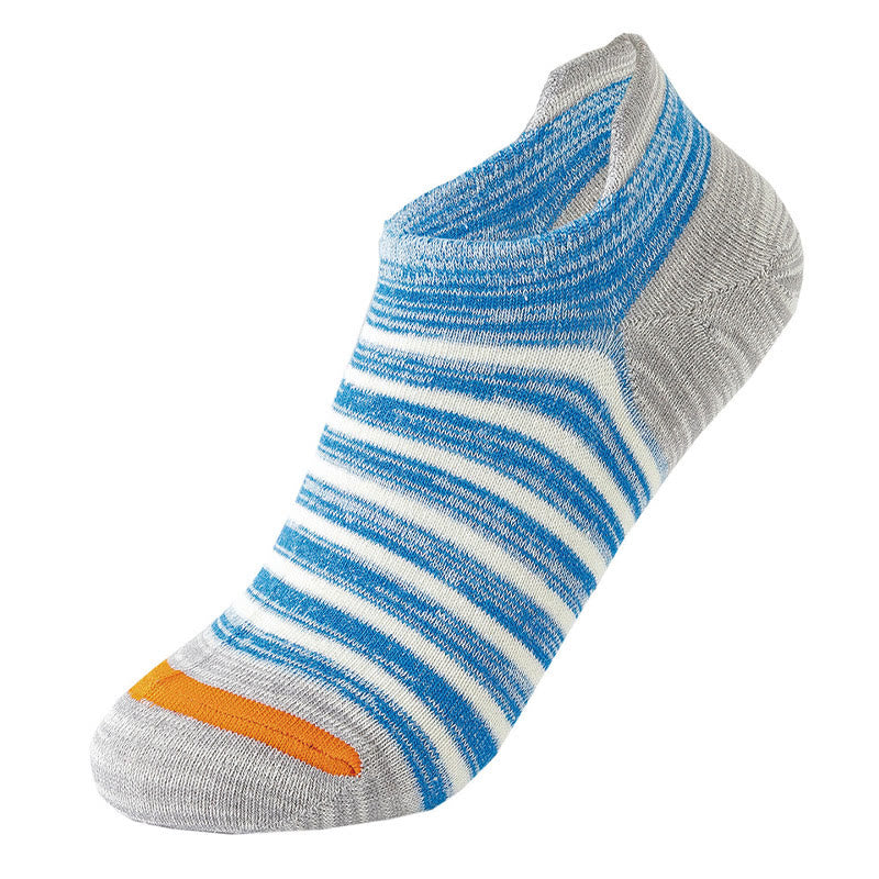 Chaussettes à rayures en coton grande taille (5 paires) - Bleu clair - EU39-44 (US6-10) - image 3