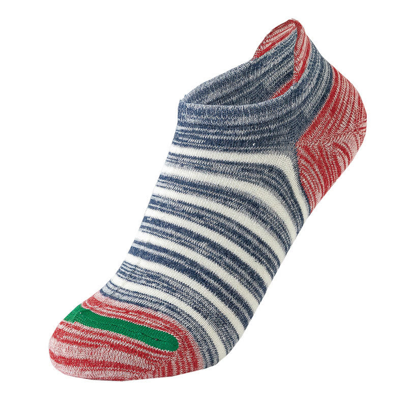 Chaussettes à rayures en coton grande taille (5 paires) - Rouge - EU39-44 (US6-10) - image 5