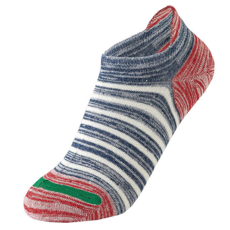 Chaussettes rayées en coton (5 paires) - Bleu marine - EU39-44 (US6-10) - image 6