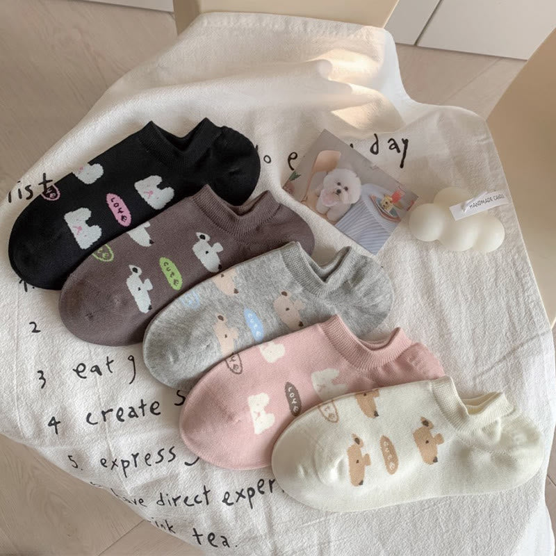 Chaussettes mignonnes à la cheville en forme de lapin (5 paires) - image 5