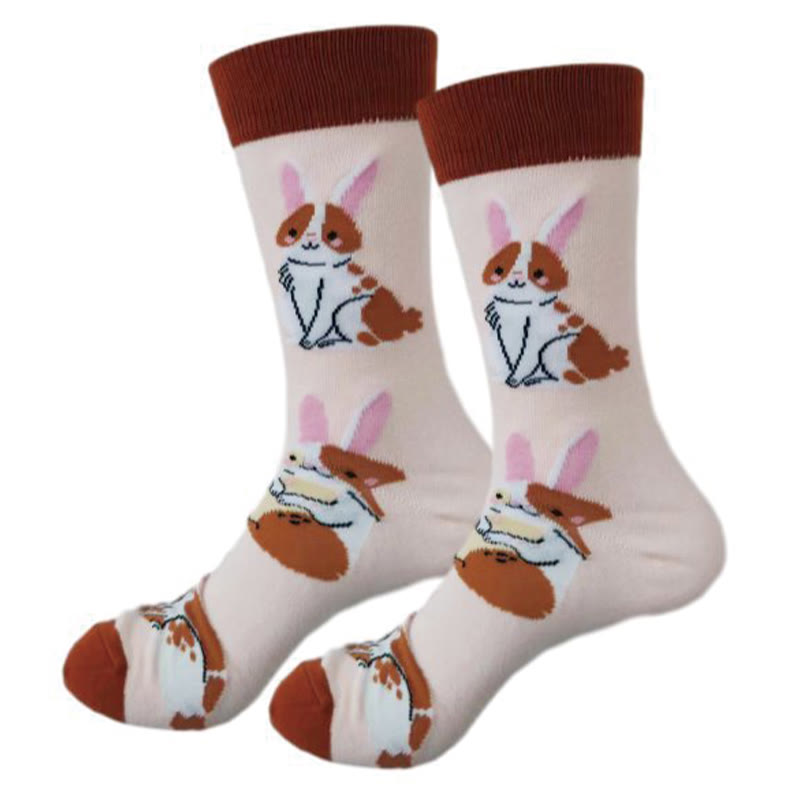Chaussettes longues à motif crocodile et lapin (6 paires)