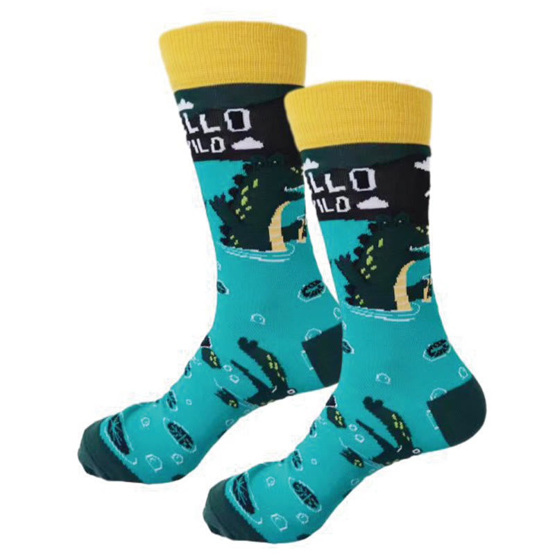 Chaussettes longues à motif crocodile et lapin (6 paires)