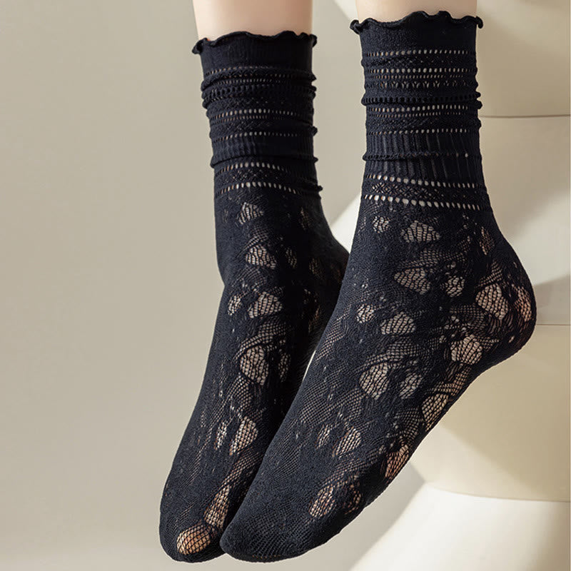 Chaussettes amples en maille et dentelle (6 paires)