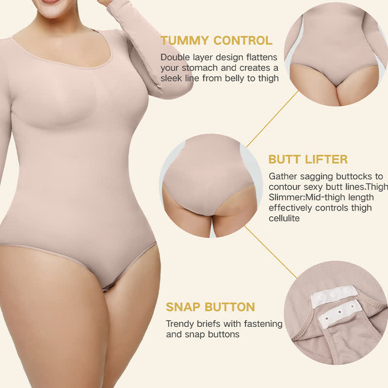 Body gainant une pièce sans coutures à manches longues