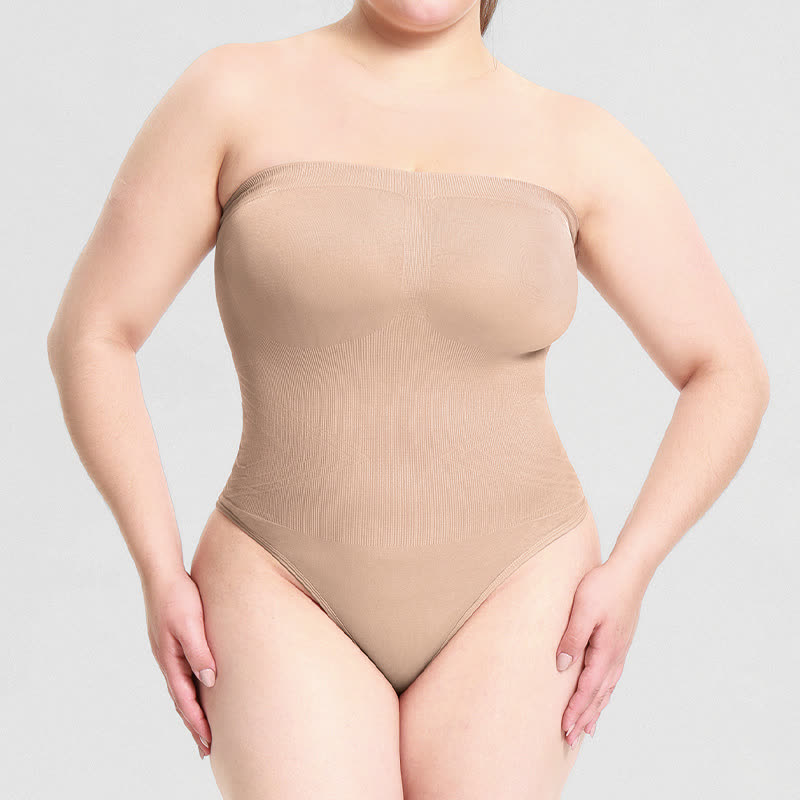 Body gainant sexy sans bretelles de couleur unie