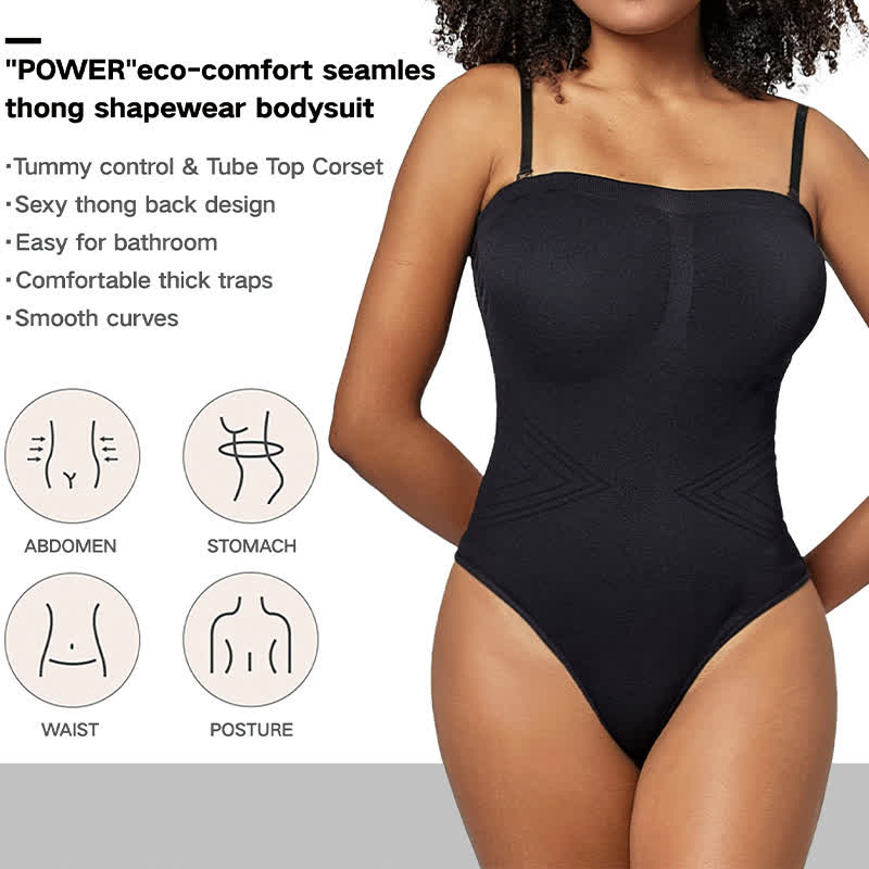 Body gainant sexy sans bretelles de couleur unie