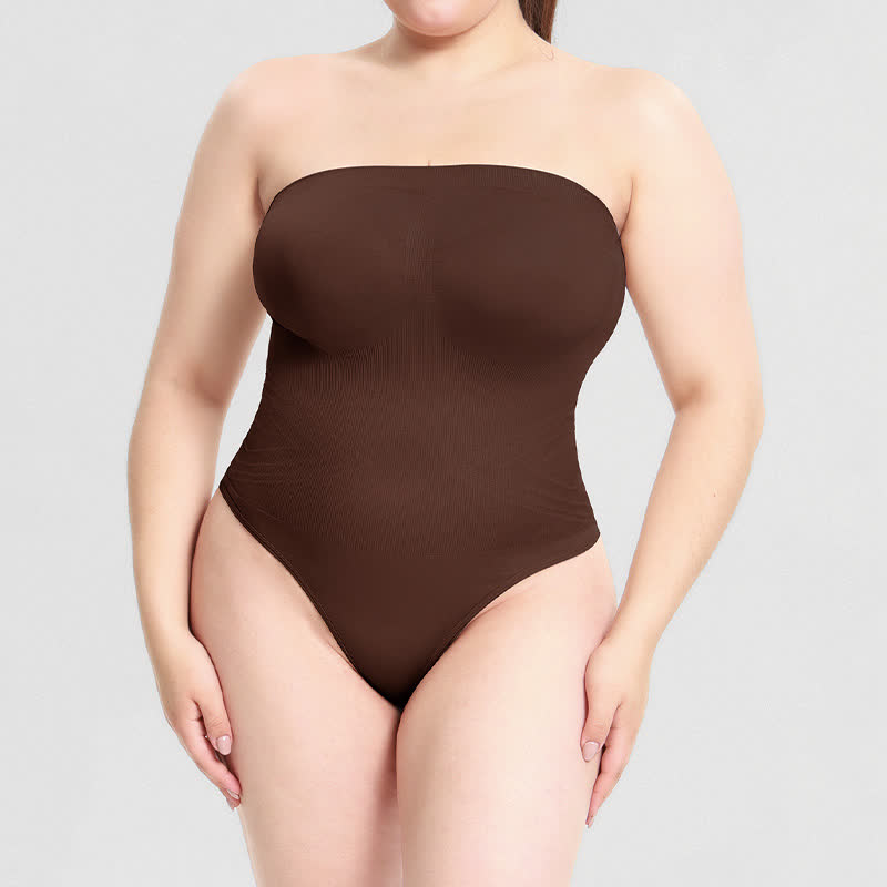 Body gainant sexy sans bretelles de couleur unie