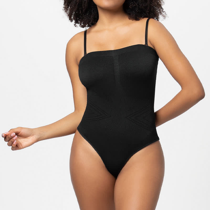 Body gainant sexy sans bretelles de couleur unie