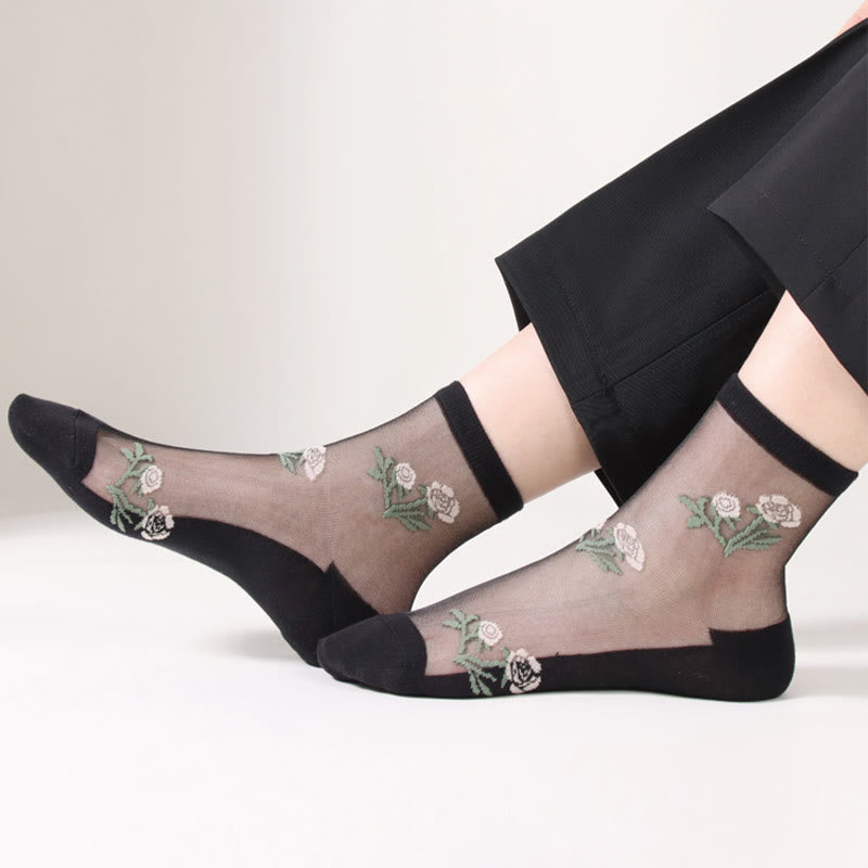 Chaussettes élégantes à fleurs (5 paires) - image 3