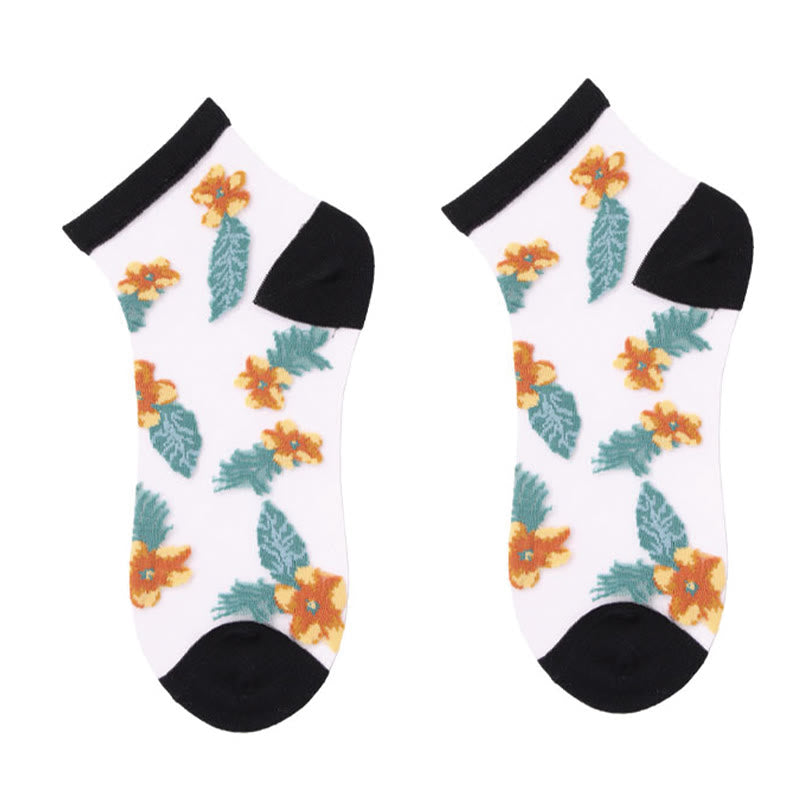 Chaussettes à fleurs rétro (6 paires) - Nu - EU36-40 (US3-7) - image 7