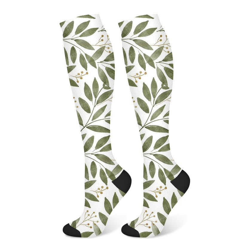 Chaussettes de compression à feuilles de Monstera (3 paires) - Vert clair (1 paire) - S/M - image 7