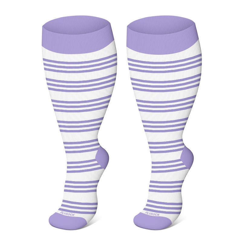 Chaussettes de compression à fleurs harmonieuses grande taille 2XL-4XL - Bande - 4XL - image 7