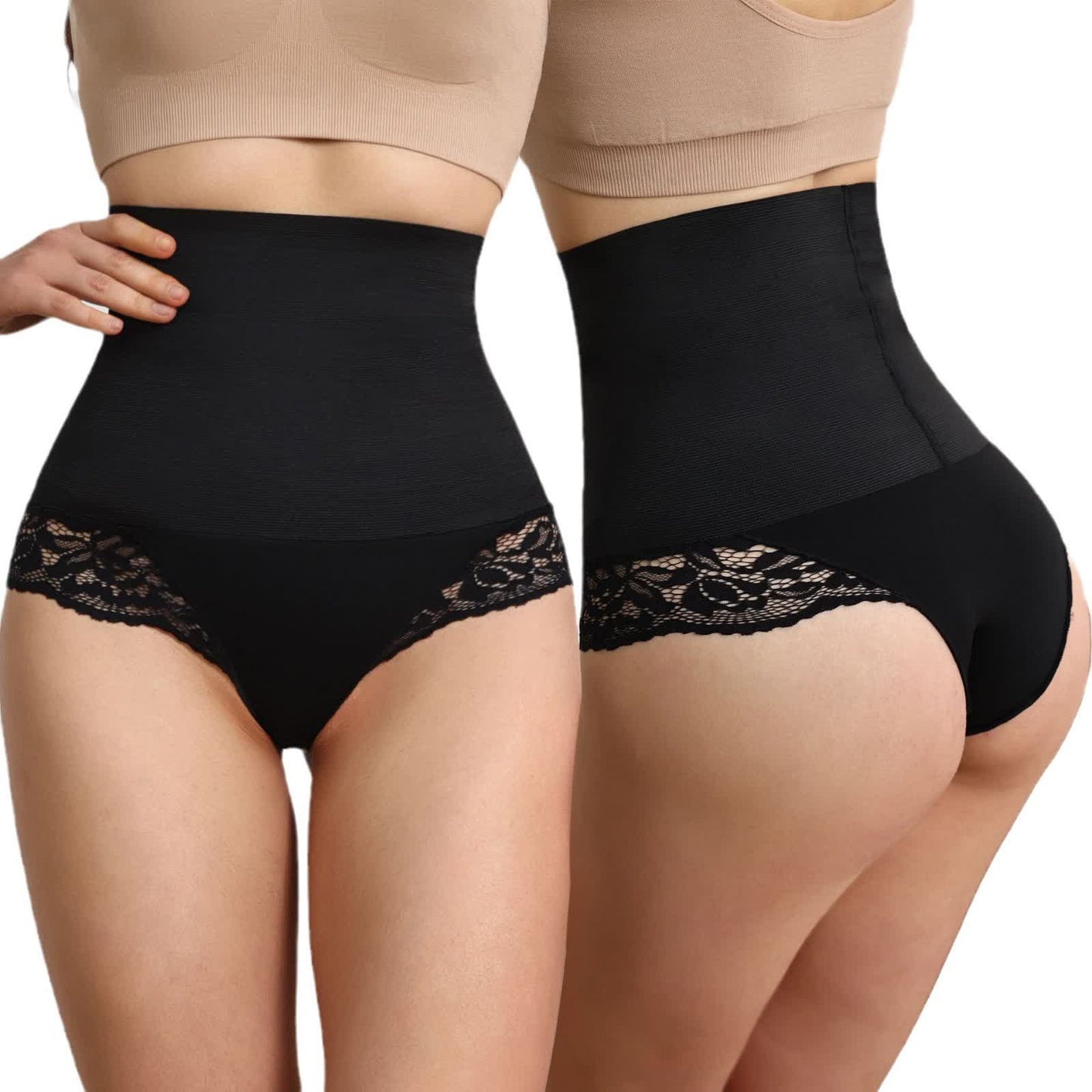 Culotte gainante en dentelle taille moyenne