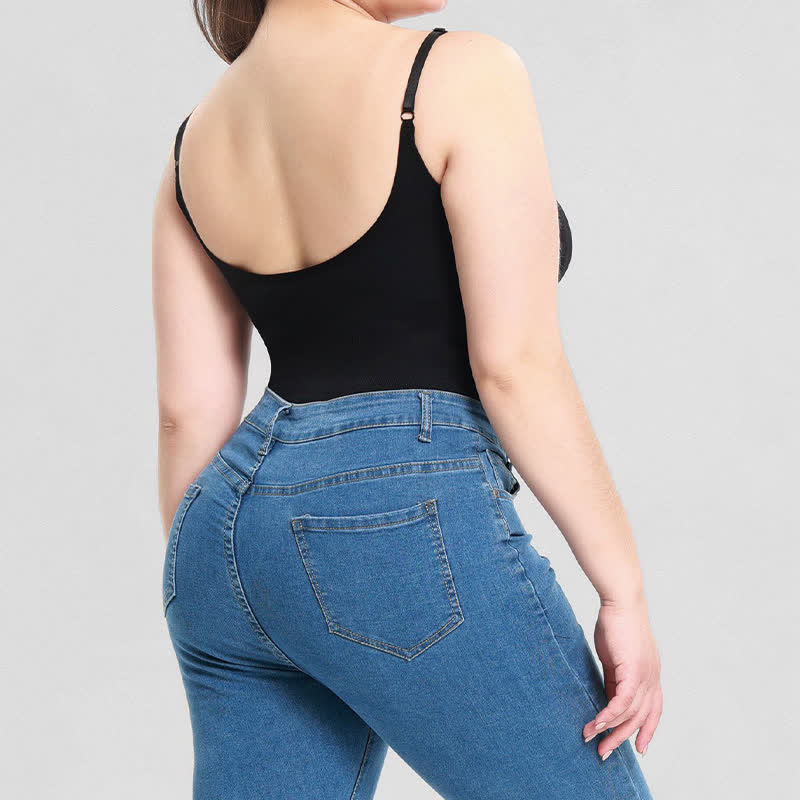 Body gainant en dentelle de couleur unie
