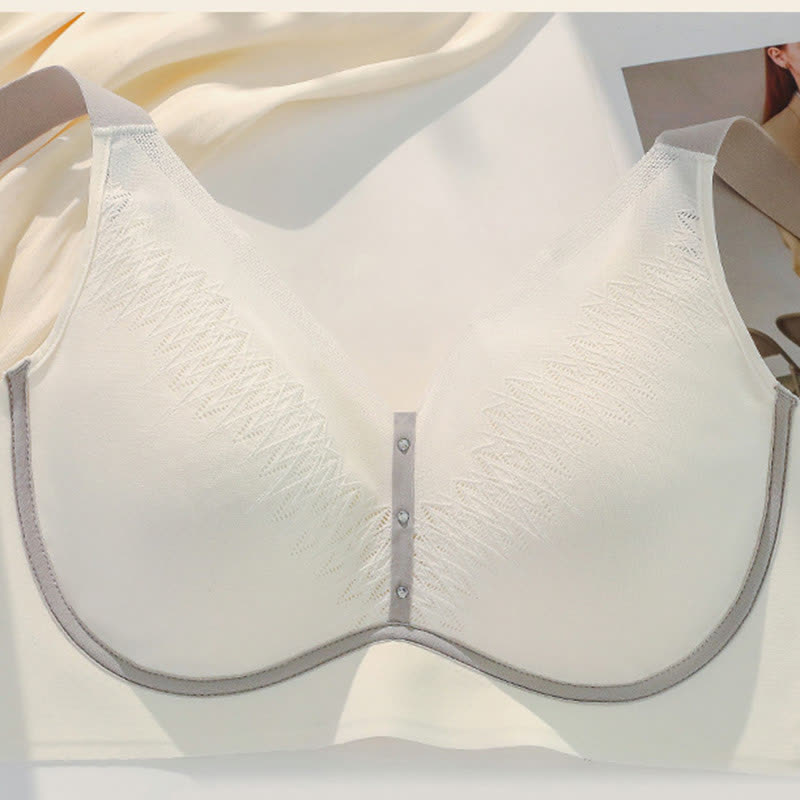 Soutien-gorge respirant sans armatures à blocs de couleurs grande taille