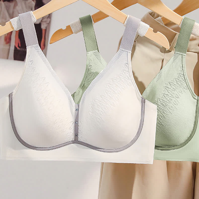 Soutien-gorge respirant sans armatures à blocs de couleurs grande taille