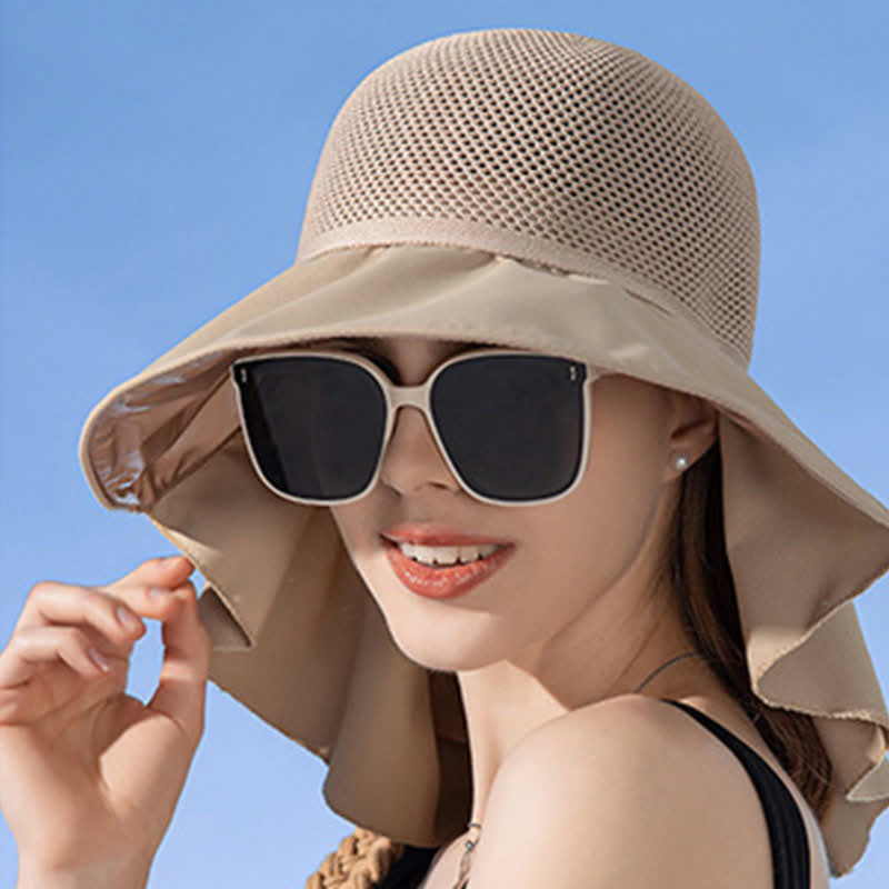 Chapeau bob respirant à large bord avec nœud - Kaki - Taille unique - image 8