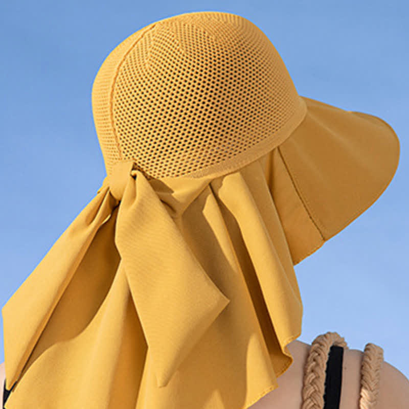 Chapeau bob respirant à large bord avec nœud