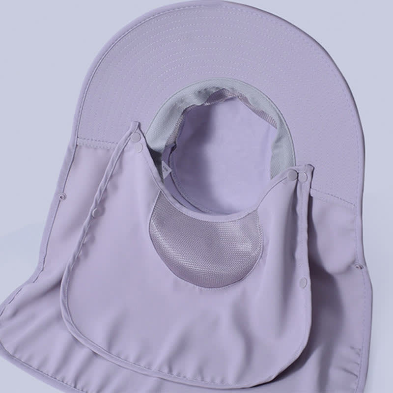 Chapeau bob de protection solaire avec foulard intégré