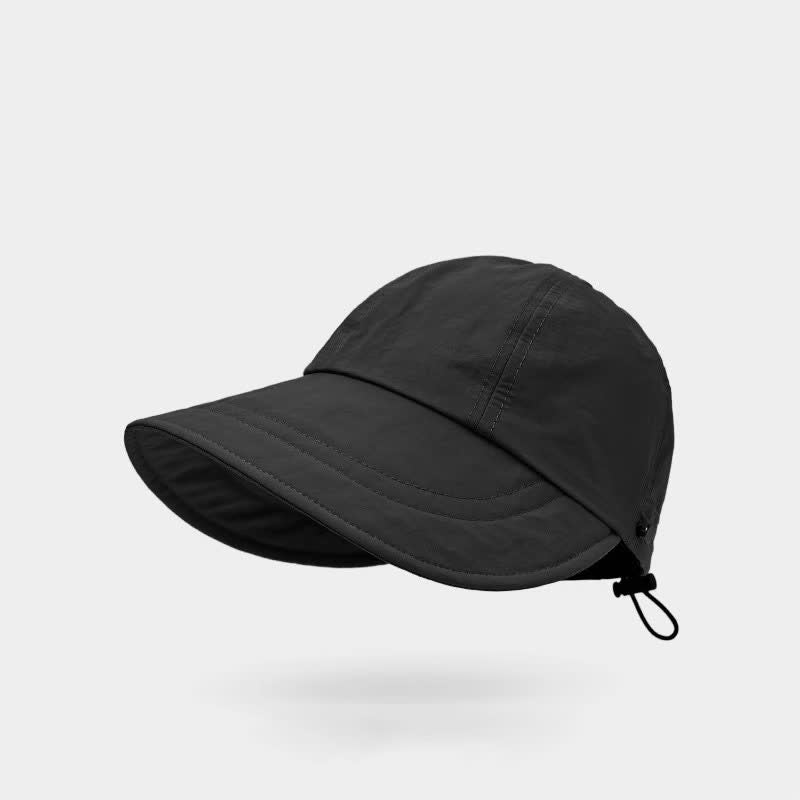 Casquette de baseball à large bord de couleur unie - Noir - Taille unique - image 10