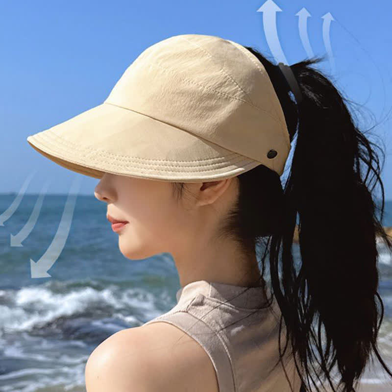 Chapeau ouvert à large bord de couleur unie