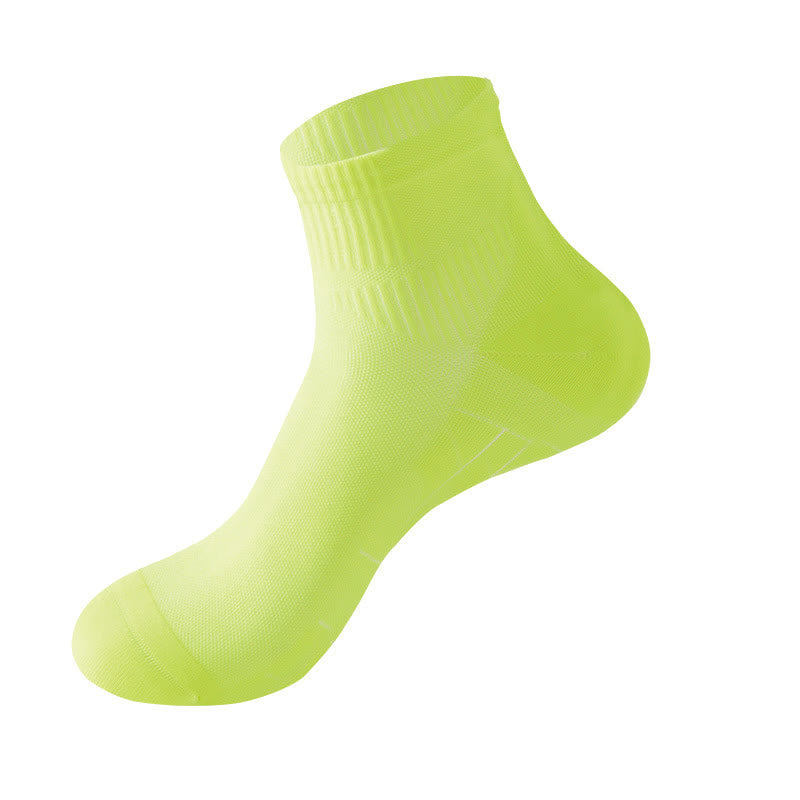 Chaussettes de compression respirantes de couleur unie pour le sport (5 paires) - Vert - EU39-42 (US6-8.5) - image 18