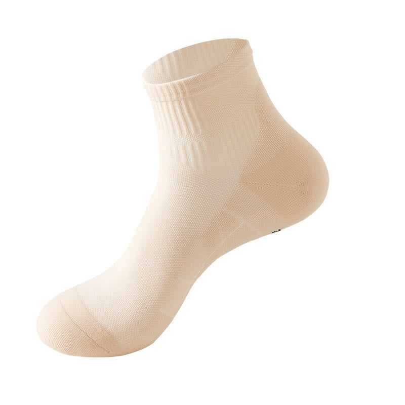 Chaussettes de compression respirantes de couleur unie pour le sport (5 paires)