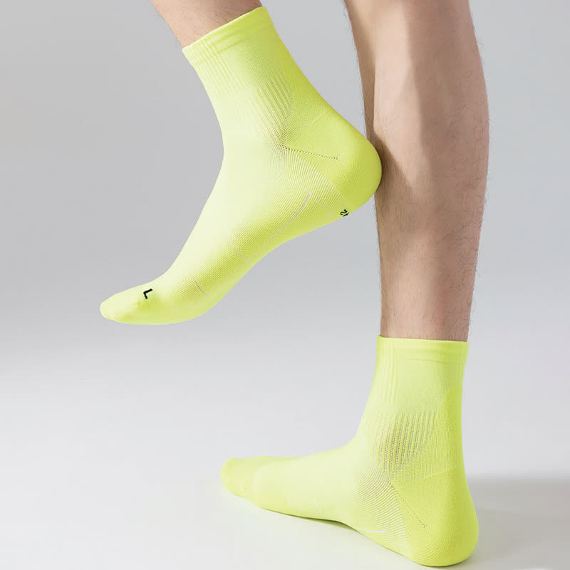 Chaussettes de compression respirantes de couleur unie pour le sport (5 paires)
