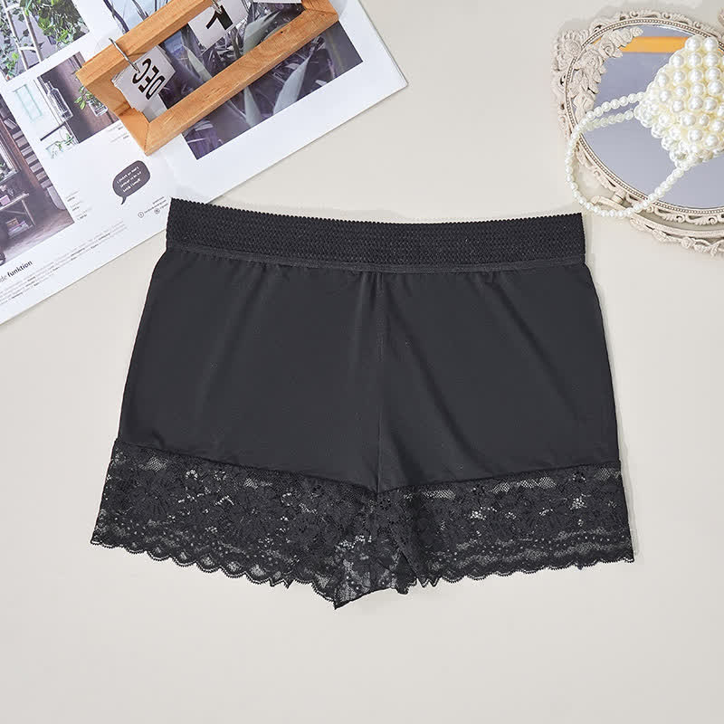Shorty confortable taille haute en dentelle (lot de 2) - Noir - 4XL - image 6