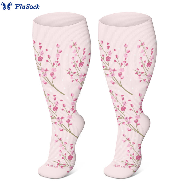 Chaussettes de compression à fleurs grande taille - image 2